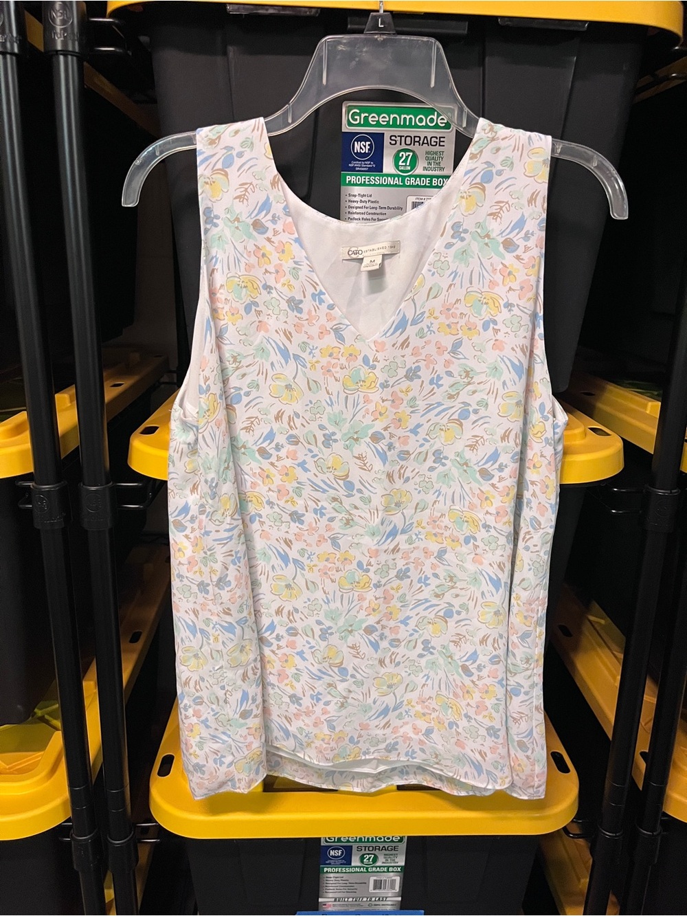 Cato Pastel Floral V-Neck Sleeveless Top
